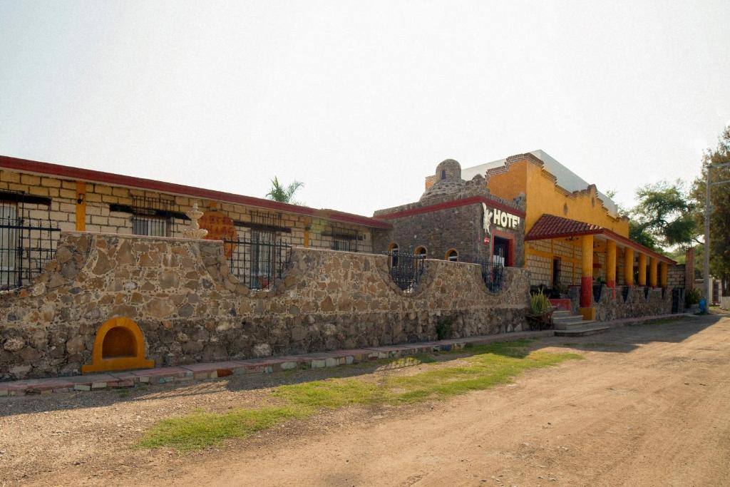Traditional stone hotel facade