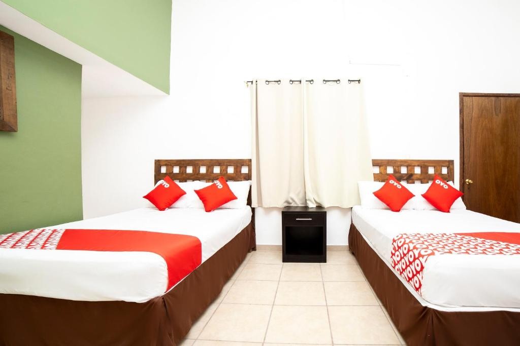Comfortable beds in a hotel guest room